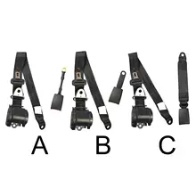 Universal 3 Point Car Seat Belt Adjustable Lap Buses Seatbelt Harness Kit