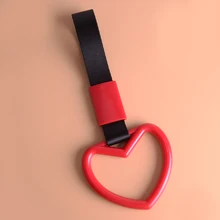 Universal Car Auto Heart Ring Handle Strap Charm Drift Rear Bumper Warning Loop JDM Style Fit for Subway Bus