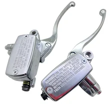 Universal Chrome 7/8" 22MM Motorcycle Handlebar Hydraulic Master Cylinder Brake Clutch Levers For Yamaha VMAX Honda Kawasaki