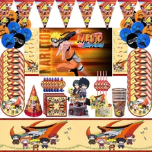 Uzumaki Narutoed Ninja Anime Cartoon Game Party Supplies Kids Birthday Party Disposable Tableware Tablecloth Baby Shower Decor
