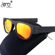 VANLOOK Polarized Slap Sunglasses Mirror Women Slappable Bracelet Sun Glasses for Men Wristband Fold Shades Driving Glasses