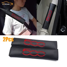 VEHICAR 2PCS Car Seat Belt Cover Car Safety Belt Pad Driver Shoulder Protector Pad For Fiat 500 Car Styling Car Accessories