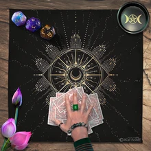 Velvet Tarot Tablecloth Third Eye Altar Cloth Boho Decor Divination Witchcraft Astrology Magic Array Oracle Card Pad Dropship