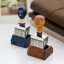 Vintage Calendar Decoration stamp Date wooden handle Rotating stamps for scrapbooking DIY craft standard seal korean stationery