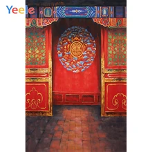 Vintage Chinese Building Red Door Floor Photophone Baby Portrait Photographic Background Photography Backdrops For Photo Studio