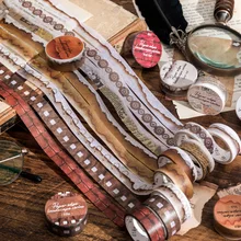 Vintage Film Lace Wall Tiles Masking Washi Tape Decorative Adhesive Tape Diy Scrapbooking Sticker Label Stationery