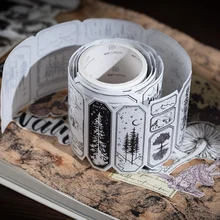 Vintage Forest Butterfly Plants Decorative Adhesive Tape Label Stickers Masking Washi Tape Scrapbooking Sticker Label Stationery