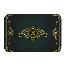 Vintage Gold Z Imazighen Amazigh Doormat Mat Anti-Slip Kabyle Folard Kitchen Bath Garden Living Room Entrance Rug Carpet 40*60cm