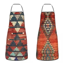 Vintage Kilim Navaho Weave Aztec Textile Apron Women Men Chef Tablier Cuisine for Kitchen Cooking Turkish Ethnic Tribal Baking