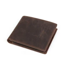 Vintage Men Genuine Leather Wallet Short Multi Function Money Clip Large Capacity Coin Wallet