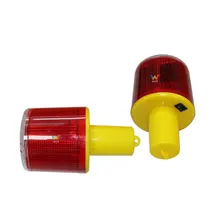 WDM iLED Solar Powered Easy Installment Warning Flashing Beacon Strobe  Light red