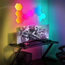 WIFI-APP LED Hexagon Light Indoor Wall Light APP Remote Control Night Light Colorful Bedroom Living Room Gaming Lights