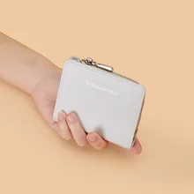 WILLIAMPOLO Wallet For Cards RFID Cards Holder Thin Protect Wallet Plush Credential Holder Luxury Genuine Leather Purse Women