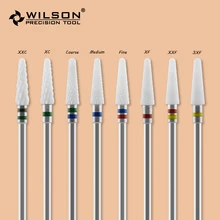 WILSON PRECISION TOOL Conical Shape 4.5mm - Cross Cut - White Ceramic - (6400305-6400605) - Zirconia Ceramic Burs