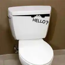 Wall Stickers Hello Oblique Eyes Wall Stickers Decal Bathroom Home Removable Waterproof PVC Sticker Home Decoration