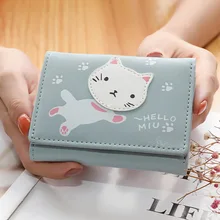 Wallets for Women Girls Small Hasp Cute Cat Wallet PU Leather Women Coin Purse Female Card Holder Wallets Carteras Para Mujer