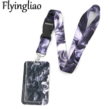 Watercolor Artistic wave pattern Neck Strap Lanyard for keys lanyard card ID Holder Jewelry Decorations Key Chain Accessories