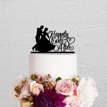 Wedding Cake Topper Happily Ever After Topper Custom Cake Topper Princess and Prince Cake Topper