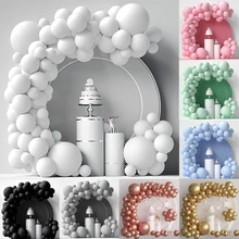 White Gold Balloon Garland Arch Kit Happy Birthday Party Decoration Kids Wedding Birthday Balloon Latex Baloon Baby Shower