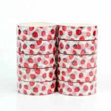 Wholesale 10pcs/lot Decor Cute Strawberry Fruit Washi Tapes DIY Scrapbooking Planner Adhesive Masking Tapes Kawaii Stationery