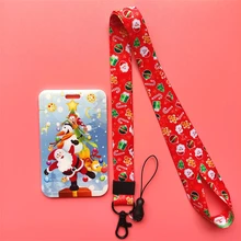 Wholesale ID Card Holder Pretty Neck Strap Lanyards Name Badge Holder Card Cover Key Chain for Christmas Gift