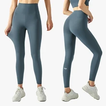 With Logo Yoga Pants High Waist Hip Lift Women Lycra Skin-friendly Running Fitness Pants Inner Waist Pocket Sports Leggings
