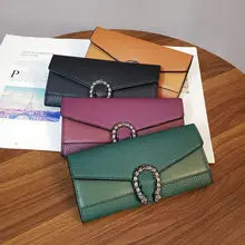 Women PU Leather Female Long Wallet Lychee Pattern Splicing Pouch Handbag for Women Coin Purse Card Holders Clutch