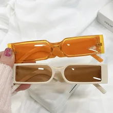 Women Retro Rectangle Frame Sunglasses Luxury UV400 Outdoor Sports Goggle Eyewear Vintage Hip Hop Designer Unisex Sun Glasses