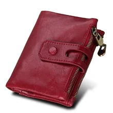 Women Wallet Female Coin Purse Genuine Leather Small Walet Portomonee Lady PORTFOLIO Zipper For Girls Vallet Mini Purse