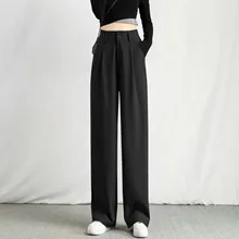 Women Wide Leg Pants High Elastic Waisted In The Back Business Work Trousers Long Straight Suit Pants Summer Sport Trousers