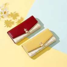 Women's 2022 New Wallet Long Style Clutch Bag Ladies Card Bag Flowers Design Short Purses Female Money Clips Wallets for Women