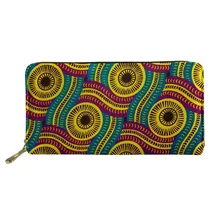 Women's African Elements Boho Pattern PU Fabric Long Wallet Zipper Phone Bag Girls Clutch Carteira Tote Bag