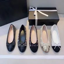Women's Single Shoes Genuine Leather Shoes Women Fashion Designer Mixed Color Loafers Casual Flat Shoes Cover Feet Womens Flats