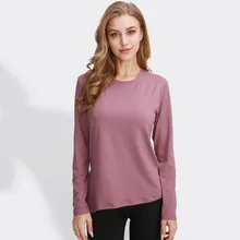 Women's Yoga Top Long Sleeve Breathable Quick Dry Yoga Shirt Elastic Loose Sportswear Gym Fitness Workout Sport Top T Shirt