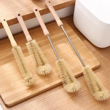 Wooden Long Handle Bottle Brush Kitchen Cleaning Tool  Drink Wineglass Bottle Glass Cup Scrubber