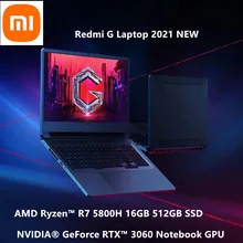 Xiaomi Redmi G Laptop 2021 AMD R7 5800H 16GB DDR4 512GB SSD RTX 3060 GPU Notebook 144Hz 16.1Inch Full HD Screen Game Computer