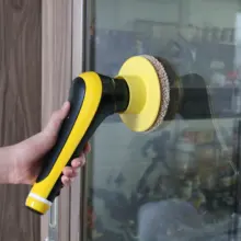 Yellow Electric Scrubber Spin Cleaning Brush Kitchen  Bathroom Car Shoes Bag Cleaning Gadgets With 6 Brush  USB Rechargeable