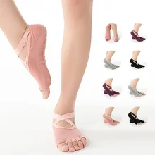 Yoga Socks for Women Non-Slip Grips & Straps Fingerless Socks Dance Socks  Ideal for Yoga Ballet Dance Barefoot Workout