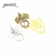 YuenZ 10 pcs Antique Sliver Bronze Gold Color Alloy Dragon Charm Fit Bracelets Necklace DIY Jewelry Findings 35*27mm D802