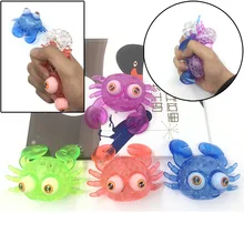 ZK50 Decompression Squishy squeezed Fidget Toys Stress Relieve Burst Beads Antistress Toys For Children Kids Gift Funny Crab Toy