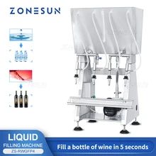 ZONESUN Automatic Red Wine Bottle Filling Machine Olive Oil Water Production Filler 304 Stainless Steel ZS-RWGFP4
