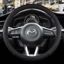 for Mazda CX3 CX4 CX5 CX7 CX9 CX30 CX50 CX60 CX70 CX90 DERMAY Car Steering Wheel Cover PU Leather Non-slip Auto Accessories