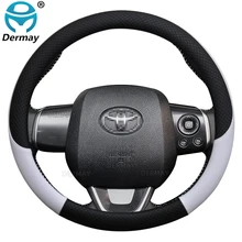 for Toyota Sienta Shienta XP80 XP170 2003~2022 Car Steering Wheel Cover PU Leather Non-slip 100% DERMAY Brand Auto Accessories