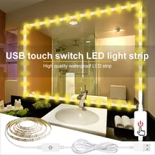 led Makeup Mirror Light Led Led Strip Touch Dimming Vanity Dressing Table Lamp Bulb USB Hollywood Make Up Mirror Wall Lamp