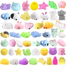 random Mini Mochi Squishies Pinata Filler Treasure Box Prizes Sensory Squishy Stress Reliever Pug Fidget Toys Party Favors