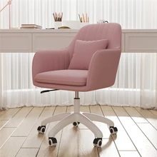 sillas de oficina 2021 Computer Chairs Front Desk Writing Lifting Swivel Office Chair for Bedroom Balcony Leisure Back Armchair