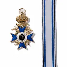 tomwang2012. WWI WW1 GERMAN BAVARIAN MILITARY MERIT CROSS 1866 MERENTI SWORDS MEAL BADGE GOLDEN