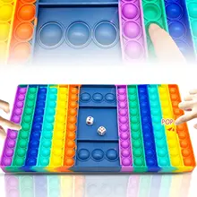 zimfanqi Popits Fidget Toy Big Rainbow Pop Game Board Giant Simple Dimple Sensory Toy Fidget Popper Push-popping Bubble Toys